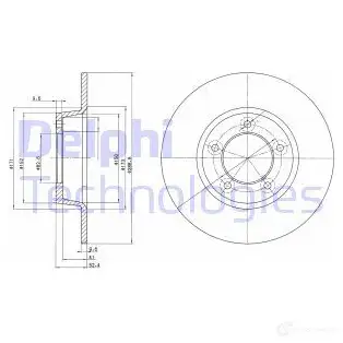 Тормозной диск DELPHI 5012759420232 933846 BG2024 E3N2 A