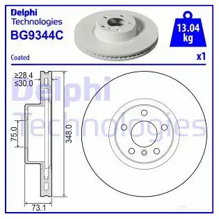 Тормозной диск DELPHI U 7W4EP 1437950435 BG9344C