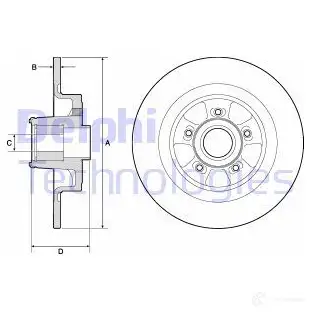 Тормозной диск DELPHI TV2 HC3H 5012759535264 935900 BG9133RS