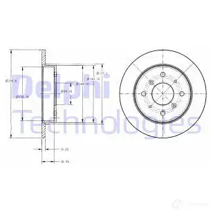 Тормозной диск DELPHI 8N FHK 5012759423370 934032 BG2338