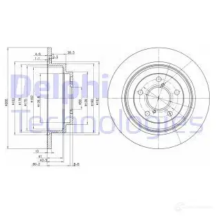 Тормозной диск DELPHI 5012759532072 6O NGO 934411 BG2826C