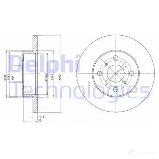 Тормозной диск DELPHI 5H S14FG 933973 5012759422533 BG2254