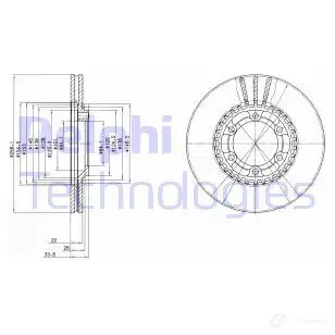 Тормозной диск DELPHI 5012759425121 856V8 CJ BG2513 934155