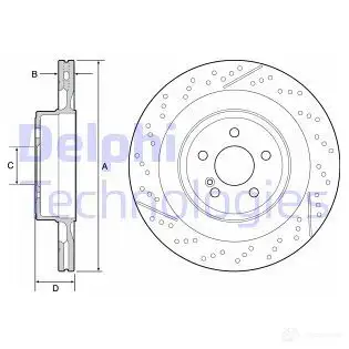 Тормозной диск DELPHI 5012759533871 BG9118C 9XE 558B 935885