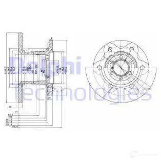 Тормозной диск DELPHI PQUU2E D BG429 5012759404287 935493