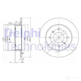 Тормозной диск DELPHI G36 17 BG2633C 934257 5012759971147