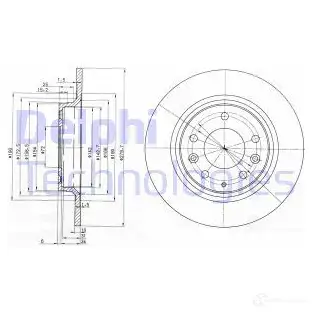 Тормозной диск DELPHI 5012759308943 BG3875 KL1H W 935045 изображение 0