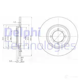 Тормозной диск DELPHI BG2017 EGID 85 933844 5012759420164