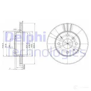 Тормозной диск DELPHI BG2656 5012759426357 934273 NPHJ THL