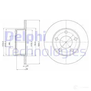 Тормозной диск DELPHI 616K F5 5012759424094 934088 BG2410