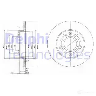 Тормозной диск DELPHI 934352 BG2753 5012759923610 SHB SZ3Z