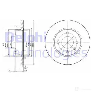 Тормозной диск DELPHI OEO1 A 934211 5012759425701 BG2576