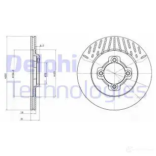 Тормозной диск DELPHI 5012759425503 VJWCT 0 BG2554 934189