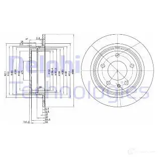 Тормозной диск DELPHI 7Q ZIRE BG2211 933948 5012759422106