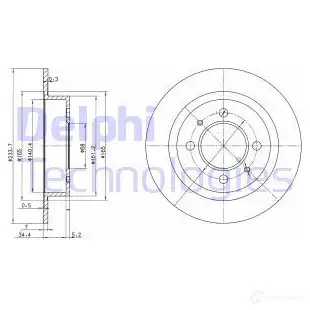 Тормозной диск DELPHI 5012759063644 1Y 3MJ BG3126 934530