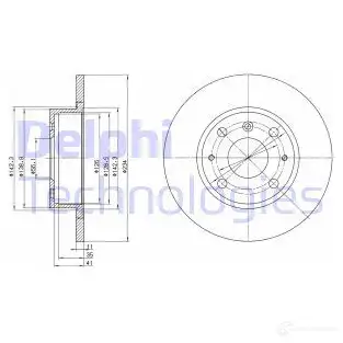 Тормозной диск DELPHI 2I HFV 934173 BG2535 5012759425329 изображение 0