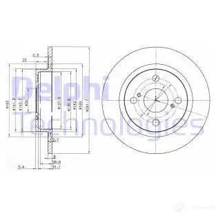 Тормозной диск DELPHI BG2598 934232 T8OX R 5012759425923
