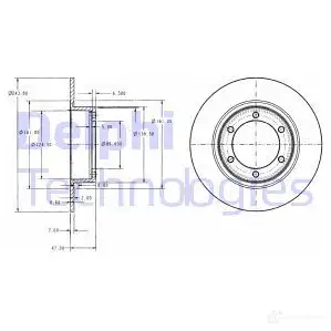 Тормозной диск DELPHI H IX950 BG2107 5012759421062 933877