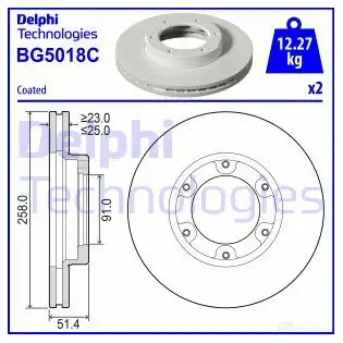 Тормозной диск DELPHI BG5018C 1437950745 SS WAVAN