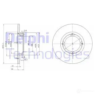 Тормозной диск DELPHI R U8EF 934079 5012759423998 BG2400 изображение 0