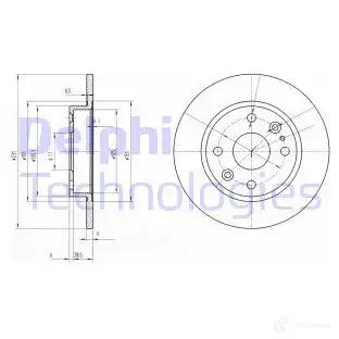 Тормозной диск DELPHI 934387 BG2803 MK6US T 5012759923924
