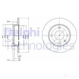 Тормозной диск DELPHI BG2439 934116 00APX G 5012759424384