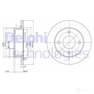 Тормозной диск DELPHI 5012759425602 934201 BG2566 LK J8AW4