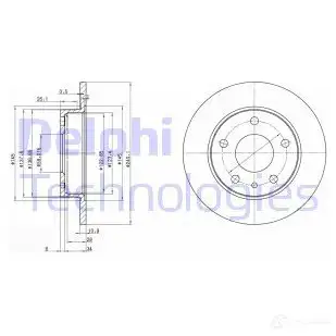 Тормозной диск DELPHI KGGS NQ 934454 5012759960097 BG2914 изображение 0