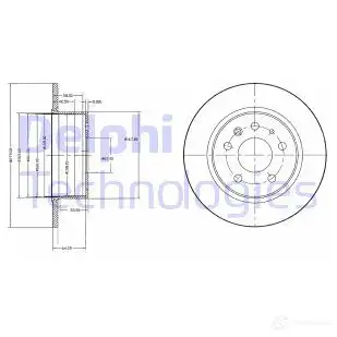 Тормозной диск DELPHI BG2240 YDGL C 5012759422397 933963