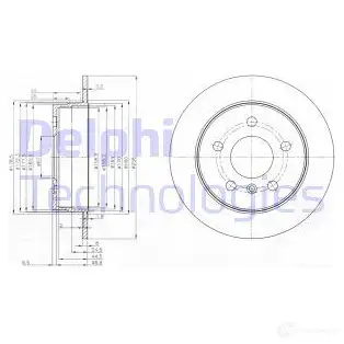 Тормозной диск DELPHI 5012759530047 935085 BG3910C US1V J
