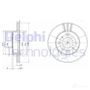 Тормозной диск DELPHI 5012759947036 934395 BG2810 QE2X3 I
