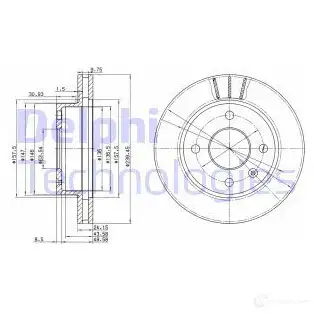 Тормозной диск DELPHI 1 XD5X89 5012759423660 934053 BG2367 изображение 0