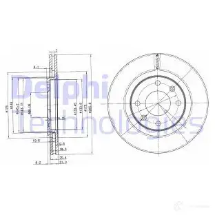 Тормозной диск DELPHI TK OE7 BG2387 934068 5012759423868 изображение 0