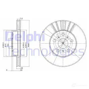 Тормозной диск DELPHI BG2596 934230 5012759425909 P1EXX DG