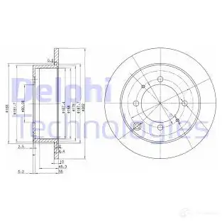 Тормозной диск DELPHI 934682 Z UKZKL8 BG3400 5012759086728