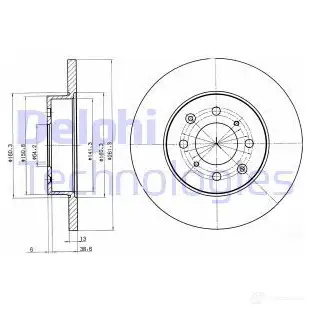 Тормозной диск DELPHI BG3262 AVH DQ6 934624 5012759067116