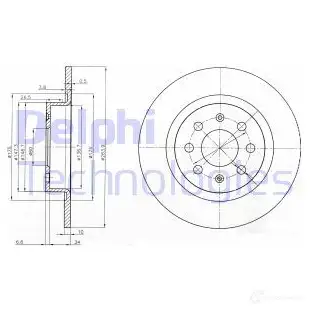 Тормозной диск DELPHI BG3945 5012759360491 P ISK6 935117 изображение 0