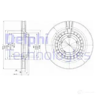 Тормозной диск DELPHI D0UK 44C 5012759420331 935314 BG4134