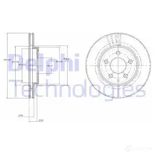 Тормозной диск DELPHI 934807 4NTBH T BG3594 5012759159675