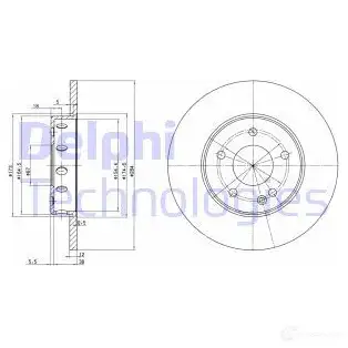 Тормозной диск DELPHI BG2769 934367 5012759923757 6 ZYCI