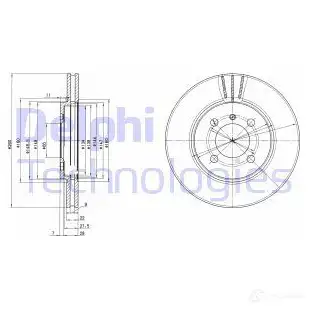 Тормозной диск DELPHI 5012759423462 HW 3V8XD 934040 BG2347