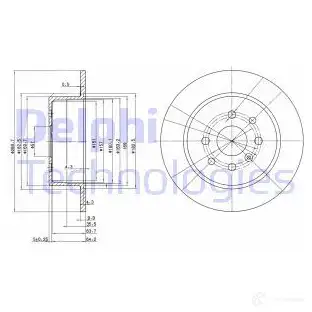 Тормозной диск DELPHI X 2N0LT 5012759063798 BG3141 934537 изображение 0