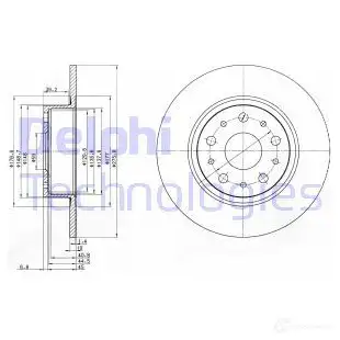 Тормозной диск DELPHI 5012759063149 934499 MP61 MI BG3076