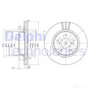 Тормозной диск DELPHI 5012759923733 934365 POA UE BG2767