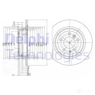 Тормозной диск DELPHI 5012759424308 934109 BG2431 HGA EA0