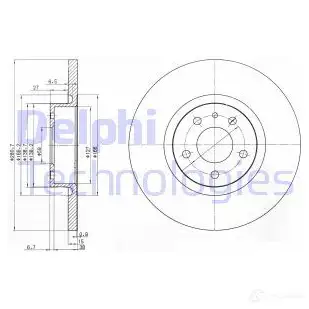 Тормозной диск DELPHI 934706 5012759086285 BG3420 7UTV YL