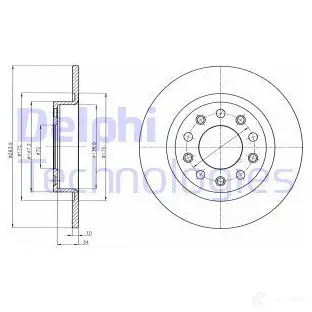Тормозной диск DELPHI BG4315 5012759467404 935524 GK2O DA