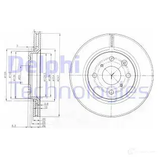 Тормозной диск DELPHI 935147 5012759370162 BG3976 4NM 0I изображение 4