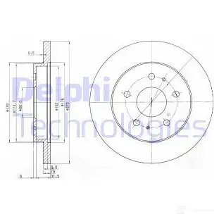 Тормозной диск DELPHI 934816 BG3607 95 1OL 5012759159750 изображение 0