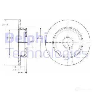 Тормозной диск DELPHI BG3131 TU CPS 934533 5012759063699